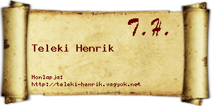 Teleki Henrik névjegykártya